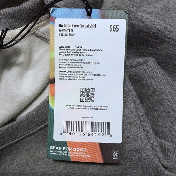 Cotopaxi NWT Fleece Lined Heather Grey Sweatshirt Women Various - Picture 10 of 11